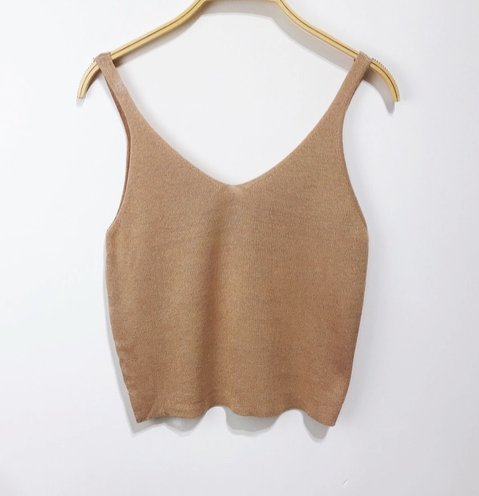 Strikket top - beige